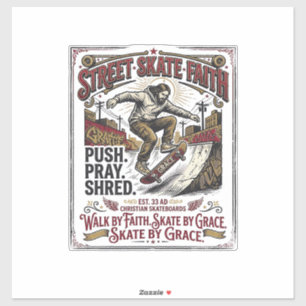 Pegatina Camiseta de skate longboard Jesús cristiano
