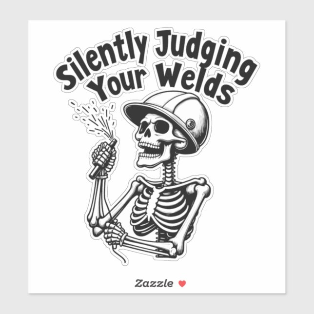 Pegatina Camiseta de soldadura divertida - Juzgando Silenci (Hoja)
