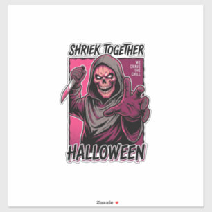 Pegatina Camiseta de terror vintage con Halloween grabado a
