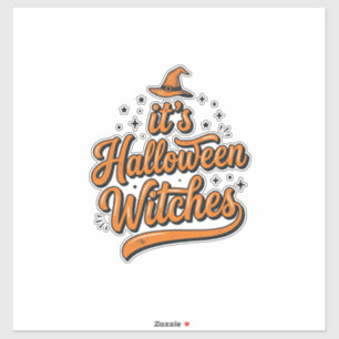 Pegatina Camiseta de tipografía de brujas de Halloween vint