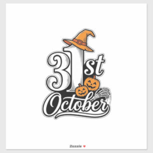 Pegatina Camiseta de tipografía de Halloween 31 de octubre