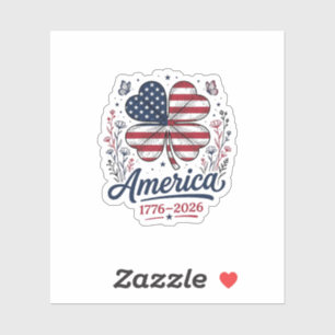 Pegatina Camiseta de trébol patriótico Vintage América 1776