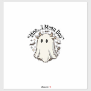 Pegatina Camiseta de vaca fantasma linda Halloween Moo quie