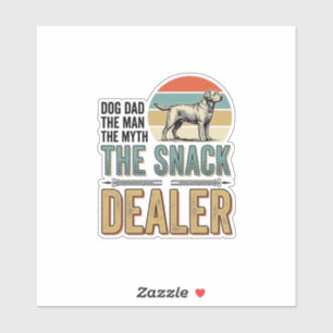 Pegatina Camiseta del comerciante de snacks para papá perro