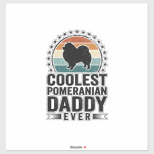 Pegatina Camiseta del papá de pomerania más genial vintage_