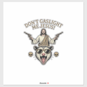 Pegatina Camiseta Diseño de Grabado Antiguo de Jesús Zarigü