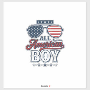 Pegatina Camiseta Diseño Gafas Patrióticas Niño Todo Americ