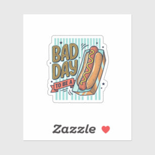 Pegatina Camiseta Diseño Vector Retro Hot Dog Mal Día_1