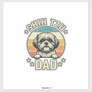 Pegatina Camiseta Diseño Vintage Shih Tzu Padre Amante Perr