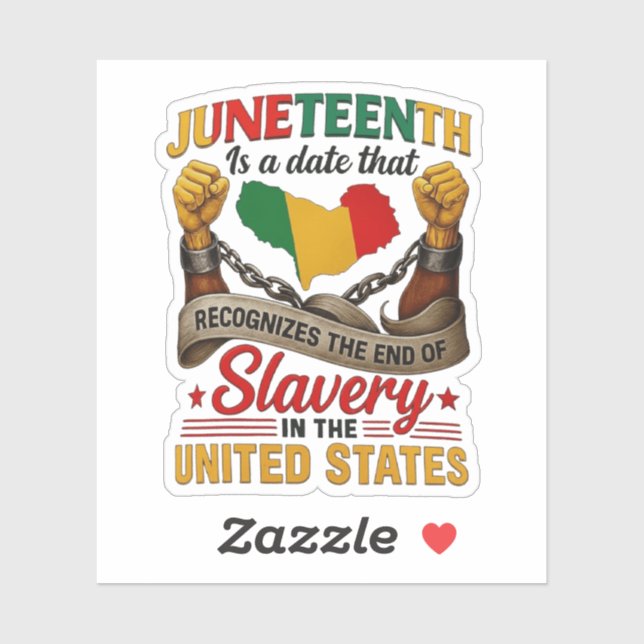 Pegatina Camiseta divertida Blissboy Juneteenth Novedad, ju (Hoja)