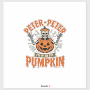 Pegatina Camiseta divertida de esqueleto de Halloween de Pe