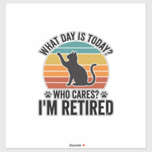 Pegatina Camiseta divertida de gato jubilado vintage atarde