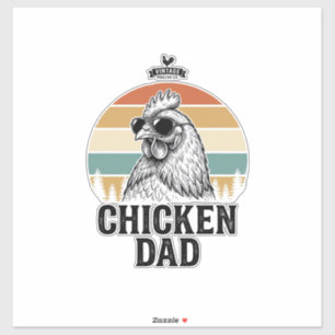 Pegatina Camiseta divertida de papá de pollo puesta del sol
