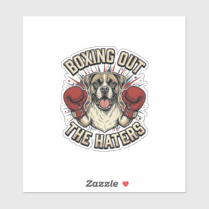 Pegatina Camiseta divertida de perro boxeador boxeando a lo