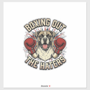 Pegatina Camiseta divertida de perro boxeador boxeando a lo