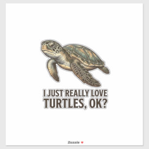 Pegatina Camiseta divertida de tortuga amante de tortugas v