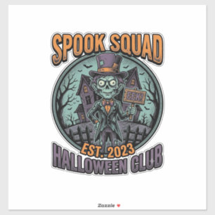 Pegatina Camiseta divertida de zombie de Halloween con grab