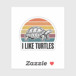 Pegatina Camiseta divertida Me gustan las tortugas Grabado 