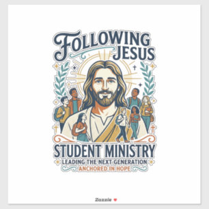 Pegatina Camiseta estilo campamento juvenil Merch Iglesia J