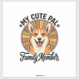 Pegatina Camiseta Familia Corgi Diseño Vintage Amante Masco