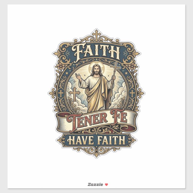 Pegatina Camiseta Familias Multiculturales Bilingües Jesús (Hoja)