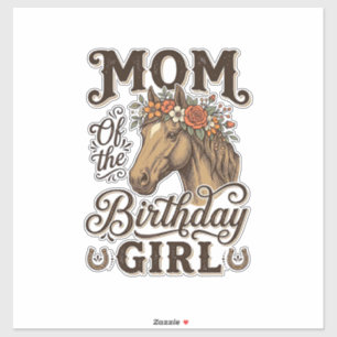 Pegatina Camiseta Floral Caballo Occidental Vintage Cumplea