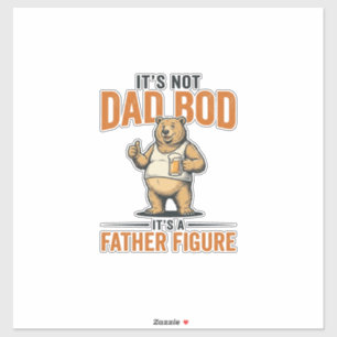 Pegatina Camiseta Funny Dad Bod Father Figure Bear Beer_1