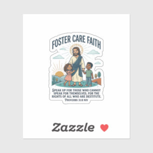 Pegatina Camiseta gráfica de adopción de Jesús cuidado de c