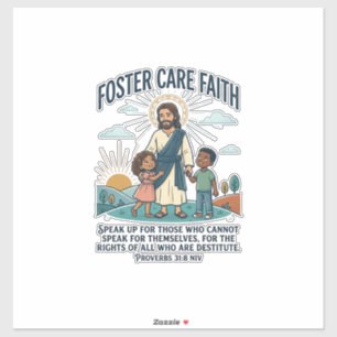 Pegatina Camiseta gráfica de adopción y cuidado de Jesús Cr
