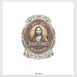 Pegatina Camiseta Gráfica de Antigüedades Jesús Arte Cristi