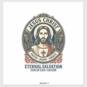 Pegatina Camiseta gráfica de aseo masculino de Jesús Barber