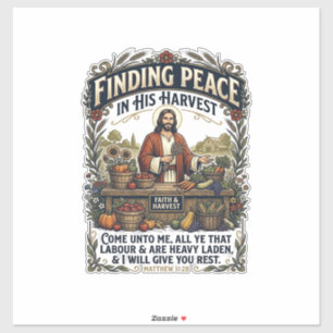 Pegatina Camiseta gráfica de comida hecha a mano Jesus Farm