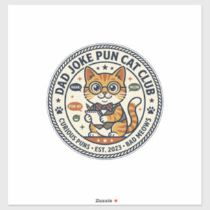 Pegatina Camiseta Gráfica de Gato con Chiste de Papá - Chis