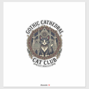 Pegatina Camiseta gráfica de gato de catedral gótica - Góti