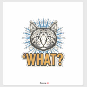 Pegatina Camiseta gráfica de grabado vintage divertido gato