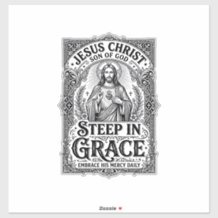 Pegatina Camiseta gráfica de Jesús amante del té cristiano