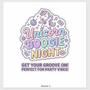 Pegatina Camiseta Gráfica de Tipografía Negrita Unicorn Boo
