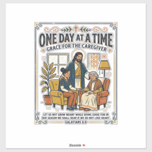 Pegatina Camiseta Gráfica Jesús Cuida Padres Ancianos Chris