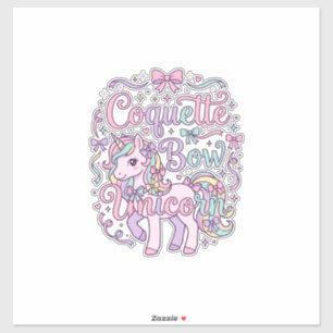 Pegatina Camiseta gráfica pastel linda de unicornio lazo Co