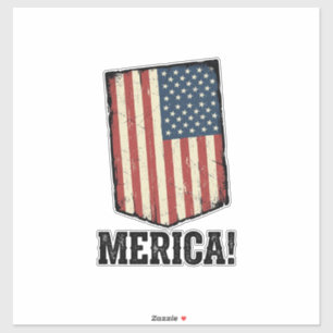 Pegatina Camiseta gráfica patriótica de la bandera vintage