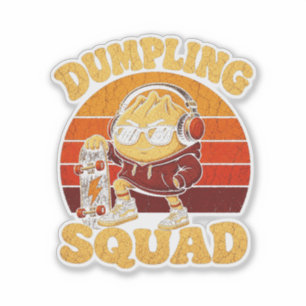 Pegatina Camiseta Gráfica Retro de Squad de Dumplings para