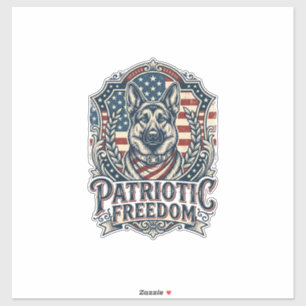 Pegatina Camiseta gráfica vectorial de pastor alemán patrió