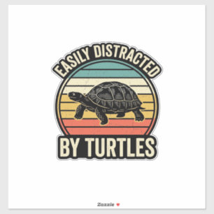 Pegatina Camiseta Gráfica Vintage de Tortugas que Distraen 