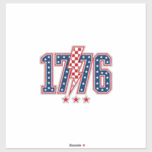 Pegatina Camiseta Gráfica Vintage Perno Relámpago Patriótic