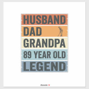 Pegatina Camiseta Leyenda de Abuelo Papá Esposo de 89 Años_