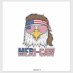 Pegatina Camiseta Meri-Caw Águila Patriótica Grabado Vintag
