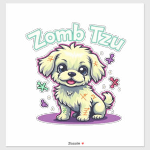 Pegatina Camiseta oversize de perro zombie Shih Tzu Shihtzu