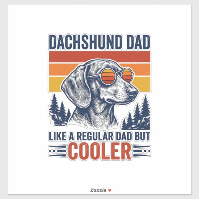 Pegatina Camiseta Papá Dachshund Como un Papá Normal Pero M (Hoja)