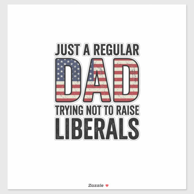 Pegatina Camiseta Papá Regular Intentando No Criar Liberale (Hoja)
