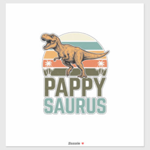 Pegatina Camiseta Pappysaurus Dinosaurio Divertido Atardece